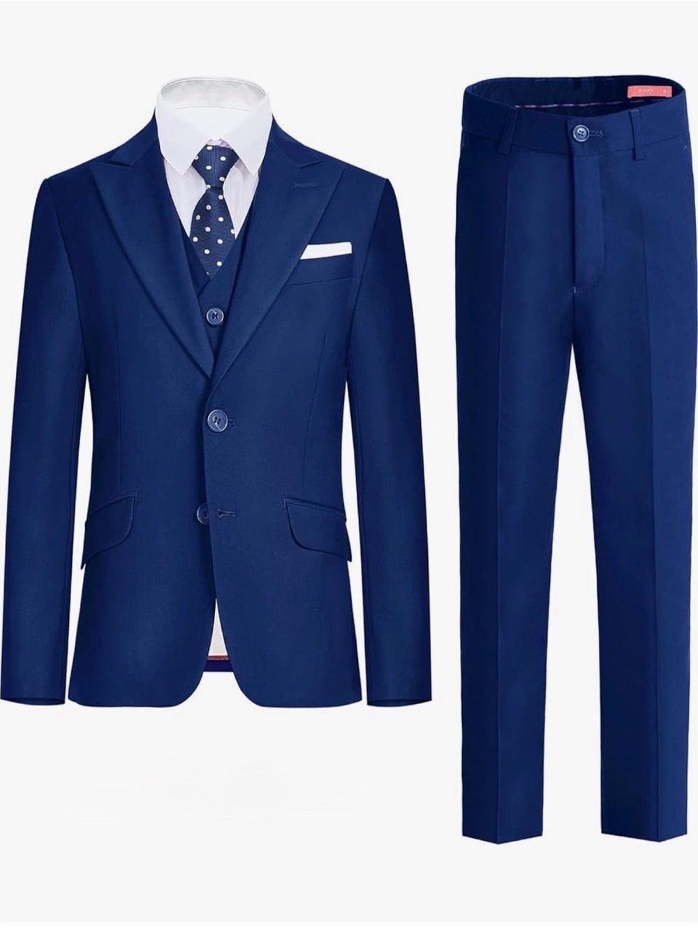 Boys 4-piece Navy suit adjustable waist sz 10